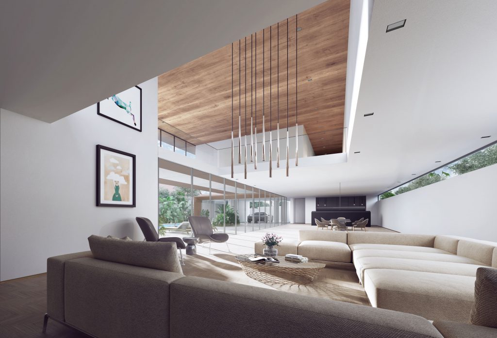 Victoria Ave - Interior View, Living Room - Private Residential - Auckland, New Zealand - Visualisation