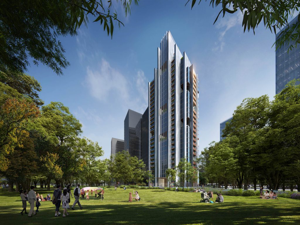 Taichung Residential Tower - View from Park - Residential - Taiwan - Visualisation
