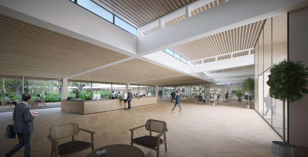 Industrial Oasis Lightion - Entrance Lobby Interior View - Myanmar - Visualisation